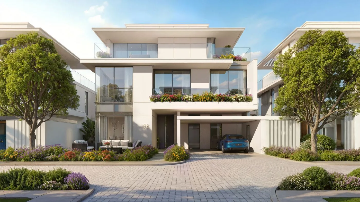 Six-bedroom villa front view